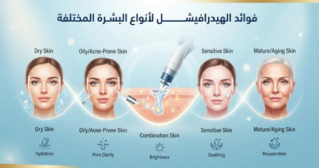 فوائد الهيدرافيشل لأنواع البشرة المختلفة